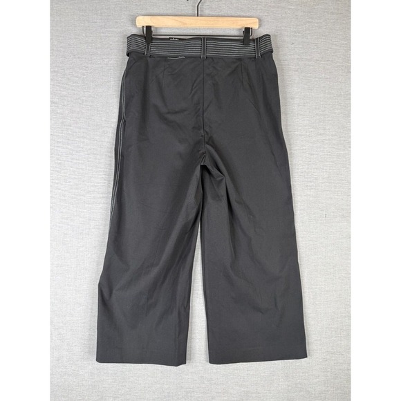 Alfani Womens Culotte Pants Size 10 Wide Leg Belted Cobalt Breeze Deep Black NWT - Picture 5 of 9